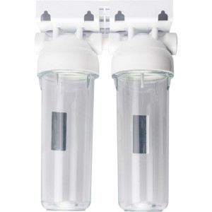 Магистральный фильтр Unicorn 1/2 KSBP DUO двойной для холодной воды, прозрачный 10