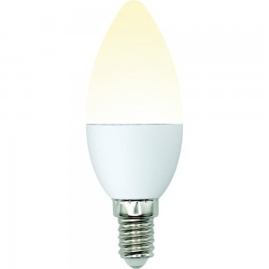 Светодиодная лампа Uniel LED-C37-6W/WW/E14/FR/MB PLM11WH Форма свеча, матовая UL-00002373
