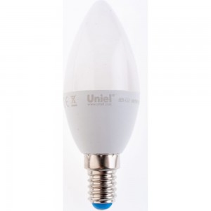 Светодиодная лампа Uniel LED-C37-6W/NW/E14/FR/MB PLM11WH Форма свеча, матовая UL-00002374