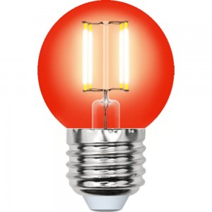 Лампа Uniel LED-G45-5W/RED/E27 GLA02RD светодиодная, форма шар UL-00002986