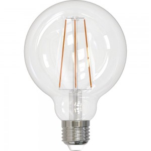 Светодиодная лампа Uniel LED-G95-10W/4000K/E27/CL PLS02WH. Форма шар, прозрачная. UL-00004863