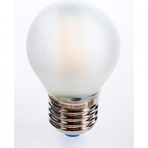 Светодиодная лампа Uniel LED-G45-6W/WW/E27/FR PLS02WH. Форма шар, матовая. UL-00000302