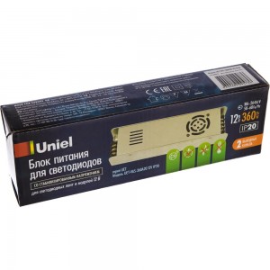Блок питания Uniel UET-VAS-360A20 12V IP20, 360Вт. UL-00002434
