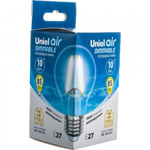 Светодиодная лампа Uniel Форма А Серия диммируемая Air LED-A60-10W/4000K/E27/CL/DIM UL-00005182