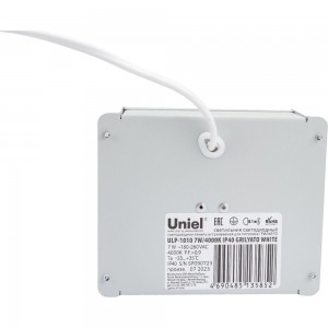 Светодиодный потолочный встраиваемый светильник Uniel ULP-1010 7W, 4000К, IP40, GRILYATO WHITE UL-00007426