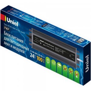 Блок питания Uniel ультратонкий UET-VAF-100B67 24V IP67 UL-00009367