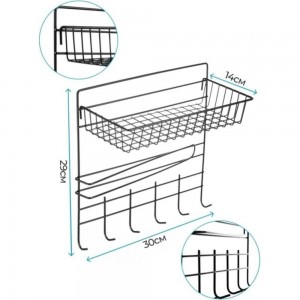 Подвесная полка Union универсал с крючками 2 шт., 30x14x29 см 21US02-454B