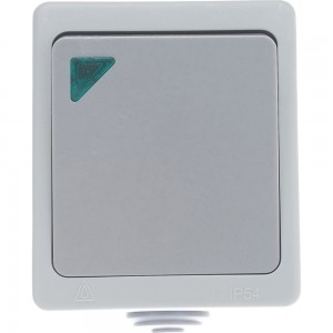 Проходной выключатель с подсветкой, 1 клавиша UNIVersal Аллегро IP54, серый 1277