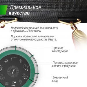 Батут UNIXline SUPREME GAME 12 ft green TRUSUG12GR