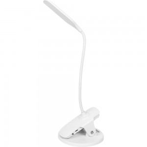 Настольная LED-лампа URM на прищепке с 3 режимами яркости, USB-зарядка, белый D01283