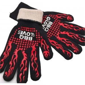 Огнеупорные двухслойные перчатки для гриля и барбекю URM на 500 градусов, 2 шт. D01573