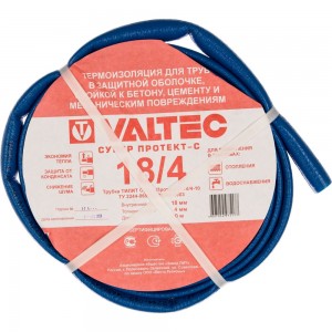 Теплоизоляция Супер Протект (18х4 мм; синий; 10 м) Valtec VT.SP.R10B.1804