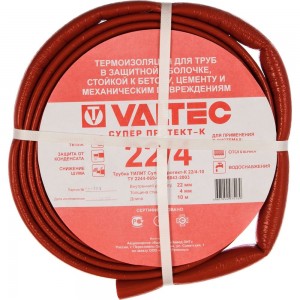 Теплоизоляция Супер Протект (22х4 мм; красный; 10 м) Valtec 82944