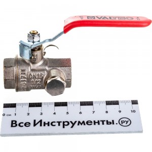 Шаровой кран с дренажом и воздухоотводчиком 1/2 вн.-вн. Valtec BASE VT.245.N.04