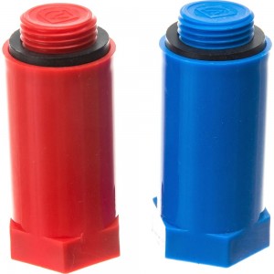 Комплект длинных полипропиленовых пробок VALTEC с резьбой 1/2 /красная + синяя/ VTp.792.M.04