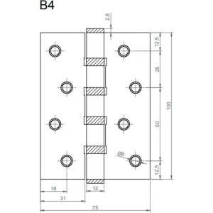 Универсальная петля Вантаж 100x75x3 мм, белый, 2 шт. B4-WH