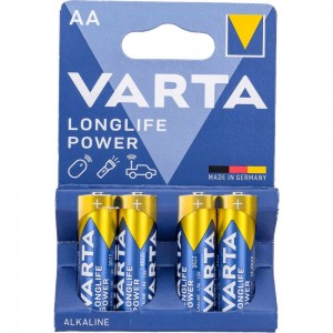 Батарейка Varta LONGLIFE POWER (HIGH ENERGY) LR6 AA BL4 Alkaline 1.5V (4906) (4/80/400) 04906121414