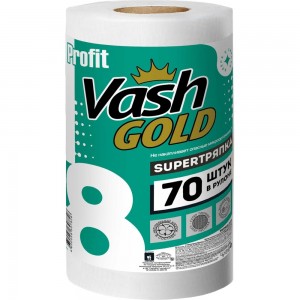 Тряпки для уборки в рулоне VASH GOLD тисненные, 70 листов/рулон 307826
