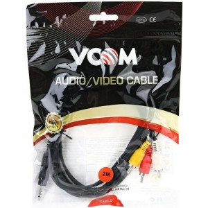 Соединительный кабель VCOM 3.5 Jack /M/ / 3 RCA /M/ CV213-2M