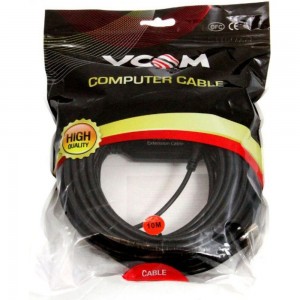 Удлинительный активный кабель-адаптер VCOM CU827 USB 3.0-repeater, Am-Af, 10м CU827-10M
