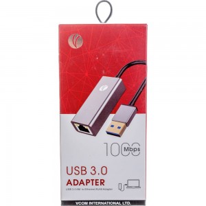 Кабель-переходник VCOM USB 3.0 Am - LAN RJ-45, Ethernet 1000 Mbps, Aluminum Shell DU312M
