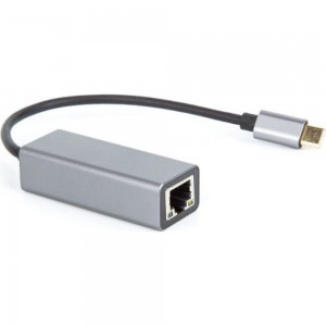 Кабель-переходник VCOM USB 3.1 Type-C - RJ-45, 1000Mbps Ethernet, Aluminum Shell, 0.15м DU320M
