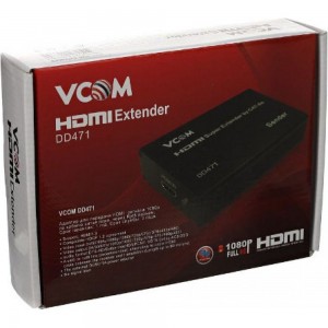Удлинитель HDMI по витой паре VCOM до 60м, extender +2 блока питания DD471