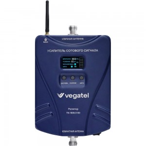 Усилитель сотовой связи и интернета Vegatel комплект TN 1800/2100 2G, 3G, 4G и антенна MultiSet R91813