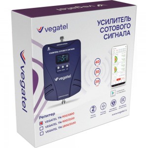 Усилитель сотовой связи и интернета Vegatel комплект TN-900/1800 2G, 3G, 4G и антенна MultiSet R91783