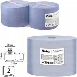 Протирочная бумага VEIRO PROFESSIONAL Comfort комплект 2шт 1000 листов в рулоне 24x35 см 2-слойная 127103