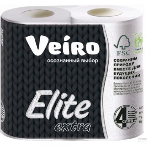 Туалетная бумага VEIRO Linia Classic 4 слоя, 4 рулона 9С44