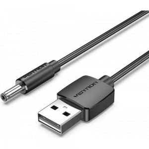 Кабель VENTION USB AM/DC-jack 3.5мм M - 1м Чёрный CEXBF