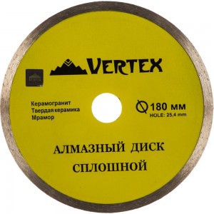 Диск алмазный сплошной для плиткореза (180х25.4 мм) vertextools 04-180-4