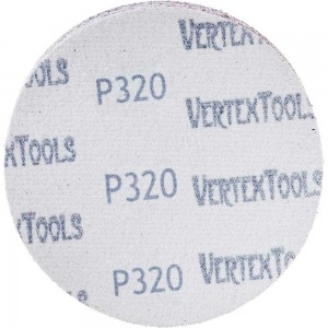 Круг абразивный под липучку 125 мм, Р320, 100 шт vertextools 12800-125-320