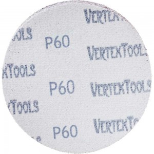 Круг абразивный под липучку 125 мм, Р60, 100 шт vertextools 12800-125-60