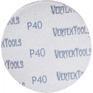Круг абразивный под липучку 125 мм, Р40, 100 шт vertextools 12800-125-40