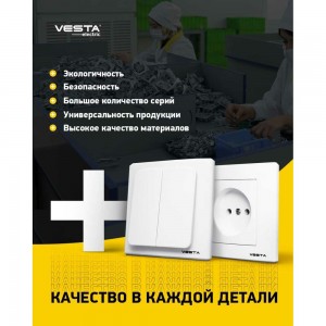 Двойная розетка LAN + TV Vesta Electric Roma для сетевого кабеля FRZTV010102BEL