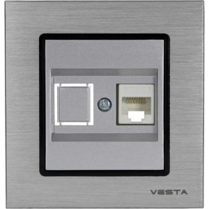 Розетка для сетевого кабеля Vesta Electric Exclusive Silver Metallic FRZ00041014SER