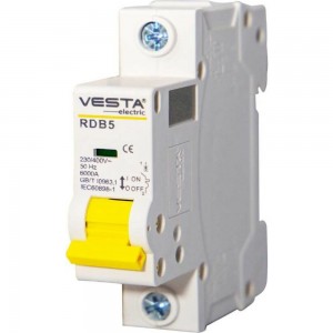 Автоматический выключатель Vesta Electric avt. vesta 1p-20a rdb5 6ka, HLAV000109