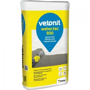 Цементная жесткая обмазочная гидроизоляция Vetonit weber.tec 930 5 кг 1020586