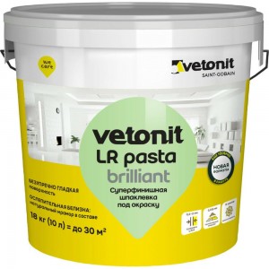 Суперфинишная шпаклевка Vetonit LR Pasta Brilliant (под окраску и обои; 18 кг) 1024527