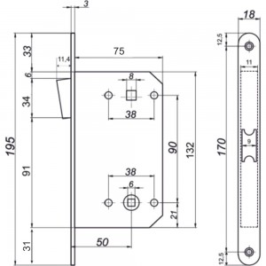 Межкомнатный механизм под фиксатор VETTORE vettore wc 530 b-s magnet ni 20020