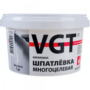 Многоцелевая акриловая шпаклевка для наружных и внутренних работ VGT 1 кг 11606600