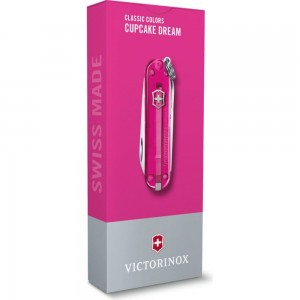 Нож-брелок Victorinox Classic SD Colors Cupcake Dream 58 мм, 7 функций, розовый 0.6223.T5G