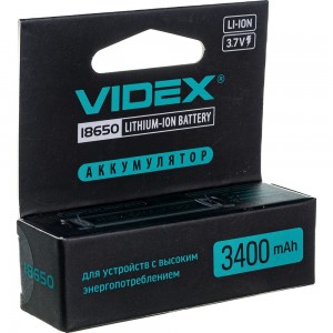 Аккумулятор Videx 18650 3400mAh 1pcs/box с защитой VID-18650-3.4-WP