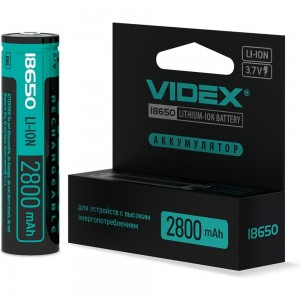 Аккумулятор Videx 18650 2800mAh 1pcs/box с защитой VID-18650-2.8-WP
