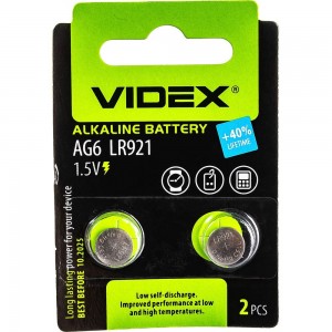 Щелочная/алкалиновая батарейка VIDEX AG 6/372/920/921 2 штуки на блистере VID-AG06-2BC