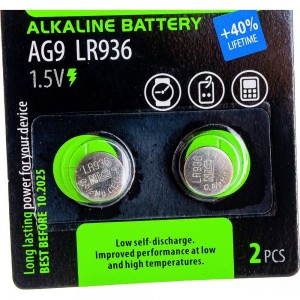 Щелочная/алкалиновая батарейка VIDEX AG9/394/936 2 штуки на блистере VID-AG09-2BC
