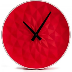 Настенные часы Vilart керамические, круглые, размер 25.5x25.5x5.5 см, красные 18-302