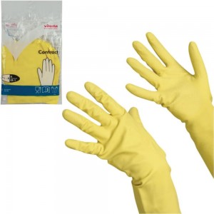 Хозяйственные перчатки VILEDA размер L, желтые, 101018 602149